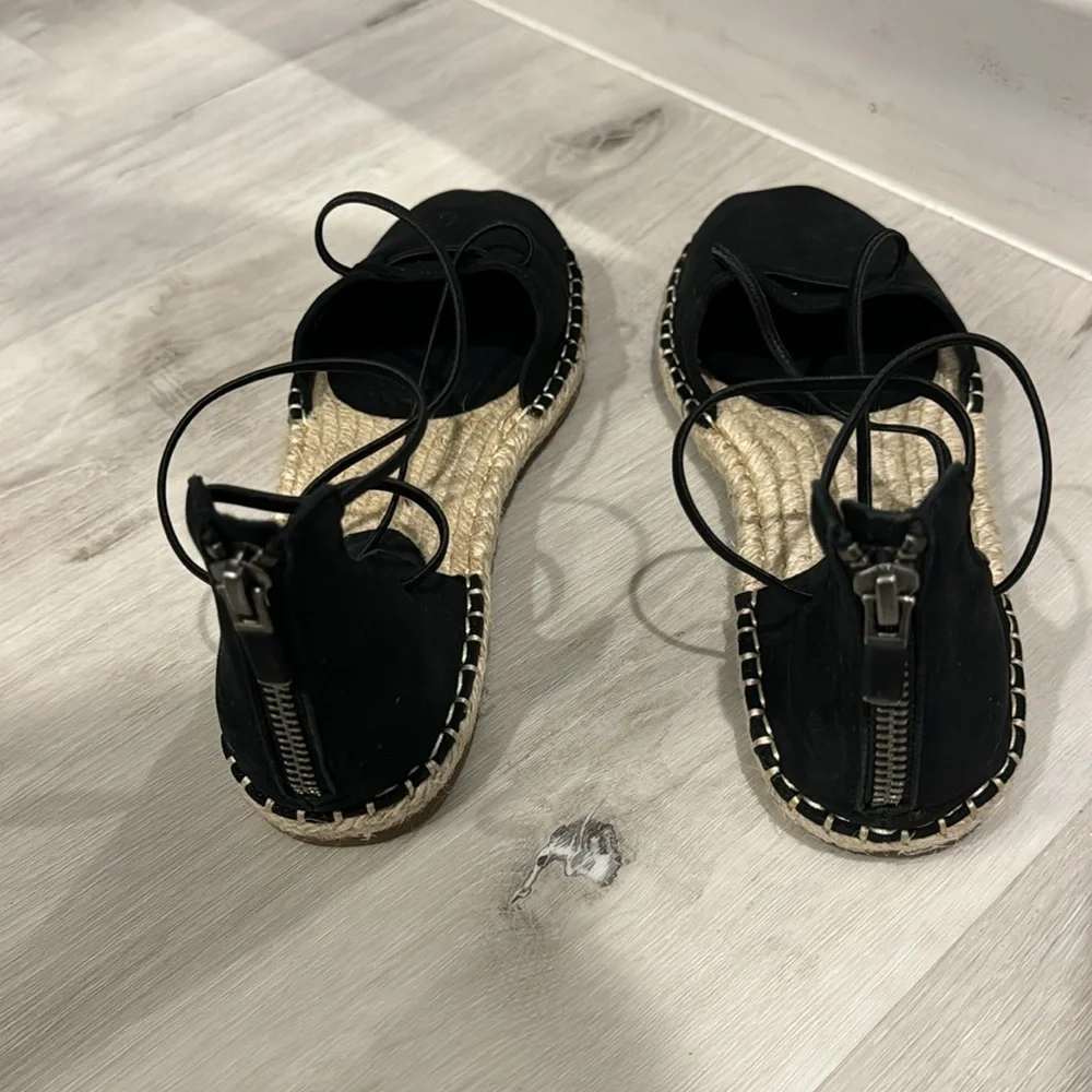 Eileen Fischer NWT Lee Flat Espadrille in Black Suede with back zipper. - Picture 8 of 11